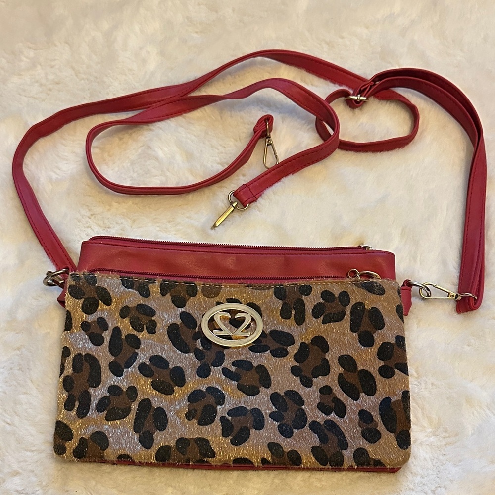 Stylish hot pink and Leopard Print Women's Bag